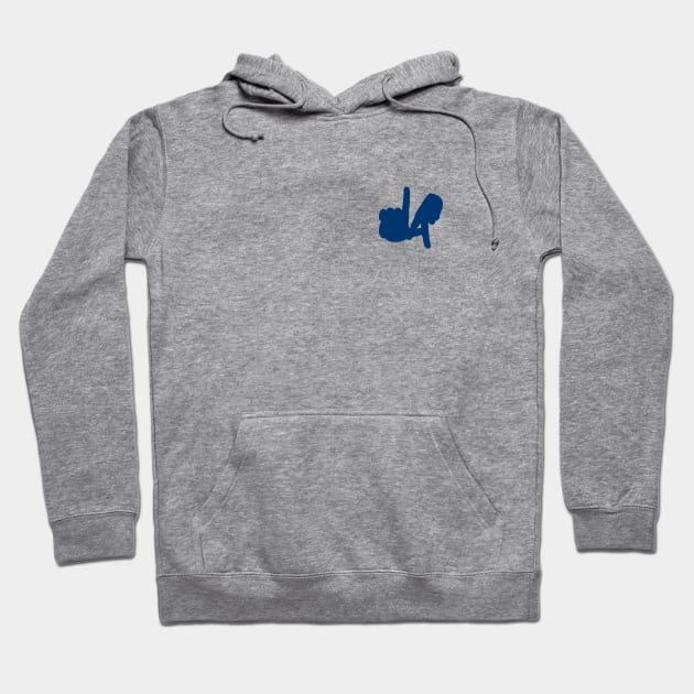 Small LA Hands Silhouette, Blue Hoodie by Niemand